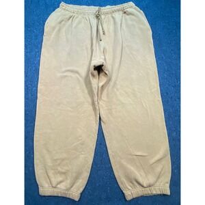 Foot Locker Earth Tone Men XXL Baggy Fleece Jogger Sweatpants Tan Drawstring XXL